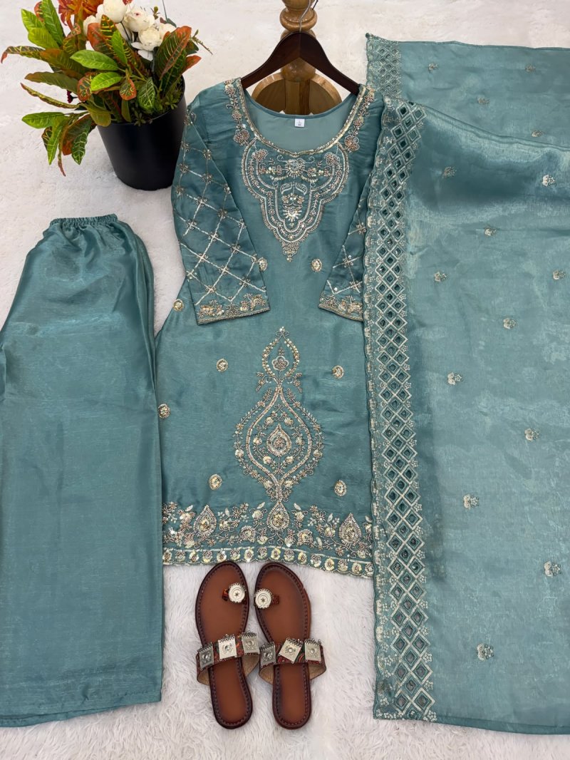 Sr 1727 Gmy Choo Silk With Embroidery Beads Work Sharara Suits